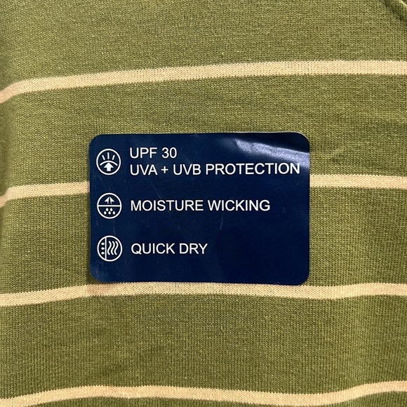 Mens Boca Classics Quick-Dry/UPF Protection Green Striped Pocket Shirt - NWT - Picture 6 of 8